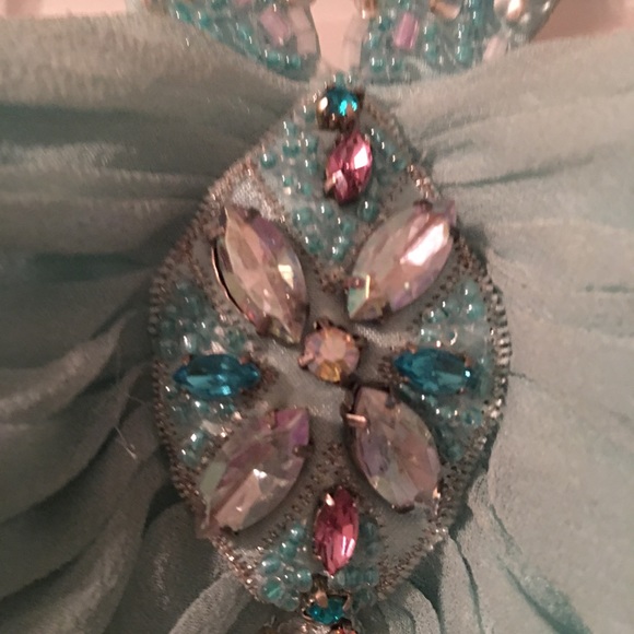 Homecoming / pageant dress seafoam green with wrap - Picture 8 of 8